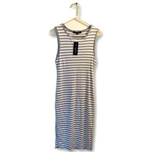*NWT* Womens One Clothing size Medium fitted striped midi dress